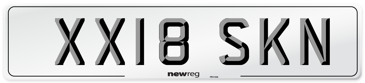 XX18 SKN Number Plate from New Reg